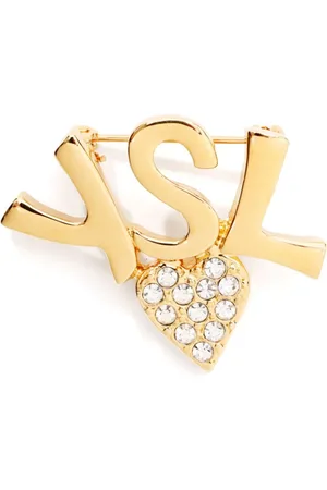 Saint Laurent YSL-broche med rhinsten