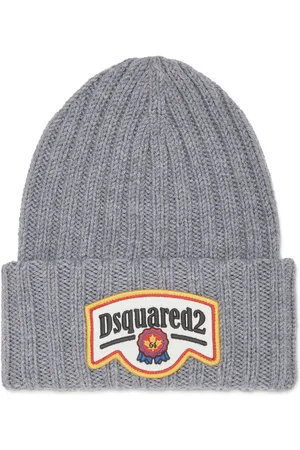 Dsquared2 Strikket hue med logo-applikation