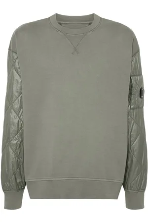 C.P. Company Sweatshirt med quiltede paneler og rund hals
