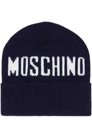 Moschino Intarsiastrikket hue med logo