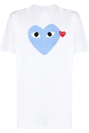 Comme des Garçons T-shirt i bomuld med signatur og hjertemotiv