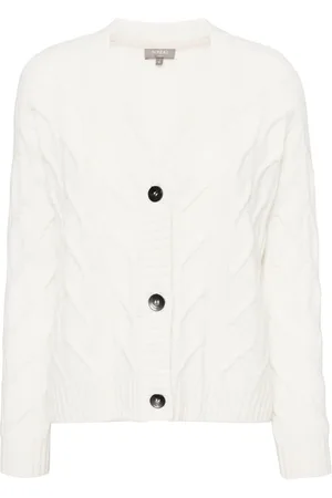 N.PEAL Kabelstrikket cardigan med V-hals