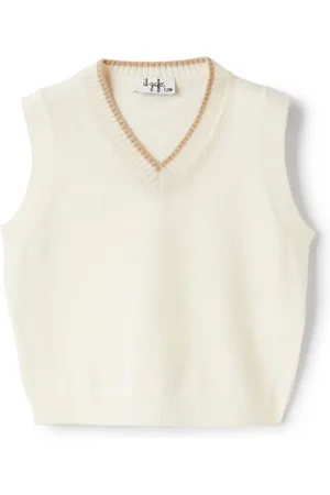 Il gufo Strikket vest med V-hals