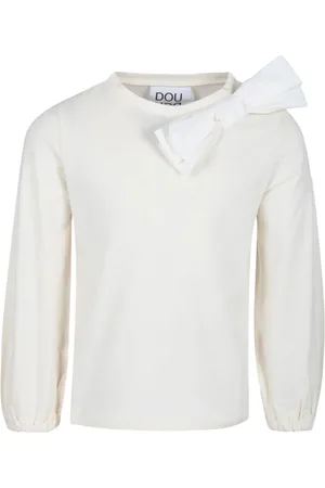 DOUUOD KIDS Langærmet T-shirt med sløjfeapplikation