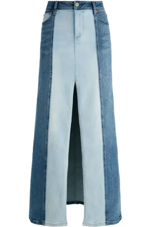 ALICE+OLIVIA Tofarvet Rye denimnederdel