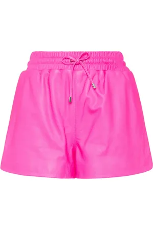 Philipp Plein Shorts i læder med logoplade