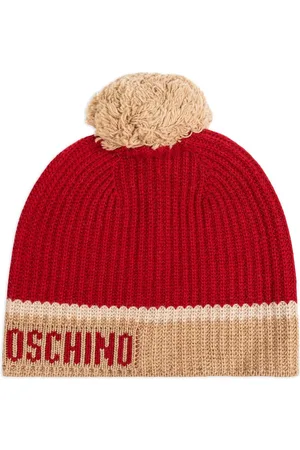 Moschino Intarsiastrikket hue med logo
