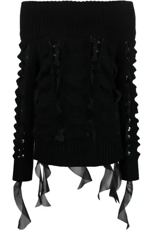 BLUMARINE Strikket top med off-shoulder-snit