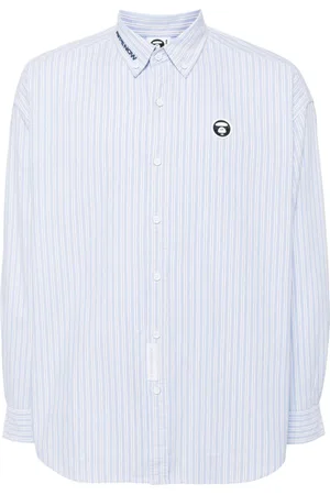 A Bathing Ape Stribet skjorte med logomærke