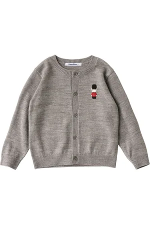 Familiar Finstrikket cardigan med broderi