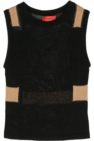 ECKHAUS LATTA ærmeløs top i strik med colourblocking