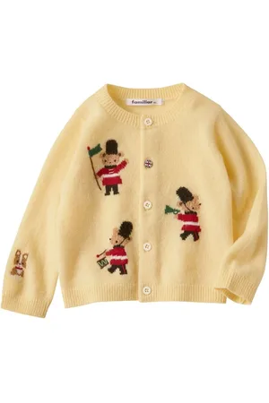 Familiar Intarsiastrikket uldcardigan