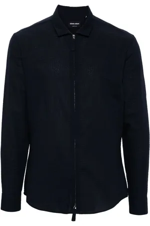 Giorgio Armani Seersucker-skjorte med lynlås