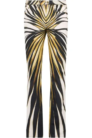 Roberto Cavalli Ray Of Gold skinny-bukser med tryk