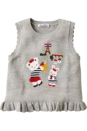 Familiar Top med broderet parisisk motiv