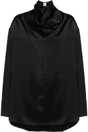 Totême Satin-bluse med høj hals