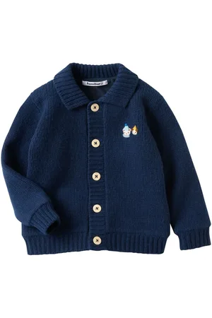 Familiar Intarsiastrikket uldcardigan