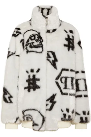 Philipp Plein Jakke med monogramtryk og lynlås