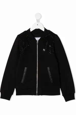 Philipp Plein Iconic Plein bomberjakke med rhinstenudsmykning