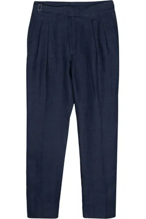 Ralph Lauren Plisserede bukser i hør med smalle ben