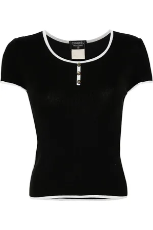 CHANEL Strikket T-shirt fra 1995