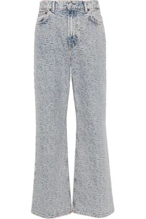 Acne Studios Bukser med monogram-jacquard og brede ben