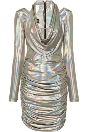MITILIANE COUTURE Mellemlang kjole med holografisk effekt