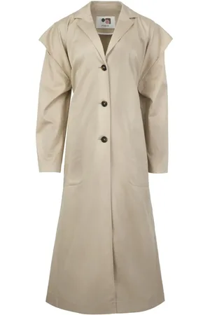 PORTS 1961 Trenchcoat i bomuld med udskæringsdetalje