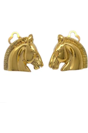 Hermès øreclips med hestemotiv fra 1990-2000