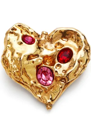 Saint Laurent Hjerte-broche med rhinstenudsmykning