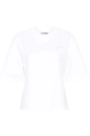 Ganni T-shirt med broderet logo