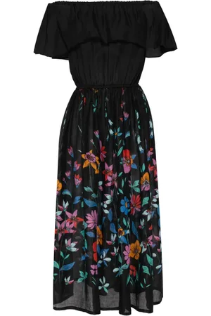 Bambah Hibiscus kjole med off-the-shoulder-snit