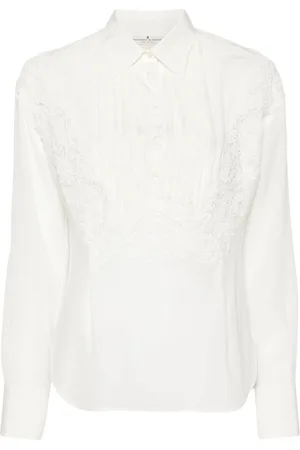 ERMANNO SCERVINO Blomstret skjorte med blondeapplikation