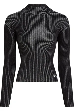 Karl Lagerfeld T-shirt i lurex med høj hals