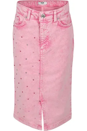 Msgm Denimnederdel med krystaludsmykninger