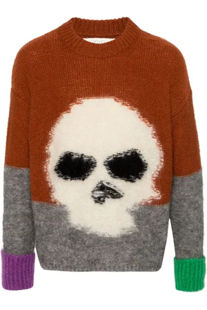 ERL Intarsiastrikket sweater med dødningehoved