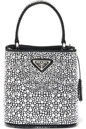 Prada Lille Panier tote med krystaludsmykning