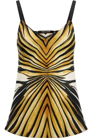 Roberto Cavalli Silketop med Ray of Gold-tryk