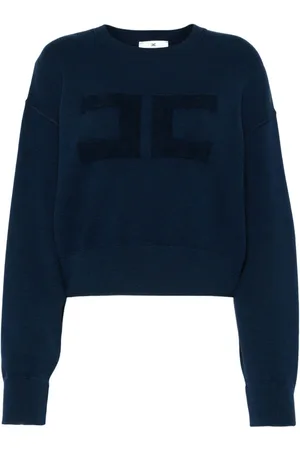 Elisabetta Franchi Cropped sweatshirt med broderet logo
