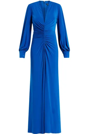 Badgley Mischka Kjole med ruche og V-hals