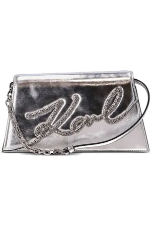 Karl Lagerfeld Metallisk K/Signature s2.0 kuldertaske