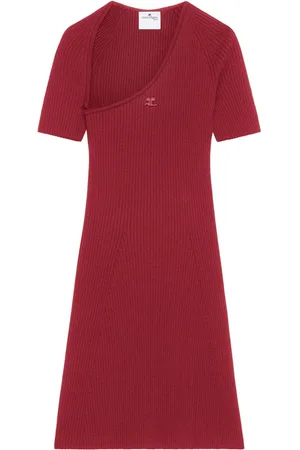 Courrèges Mini ribstrikket Slash kjole