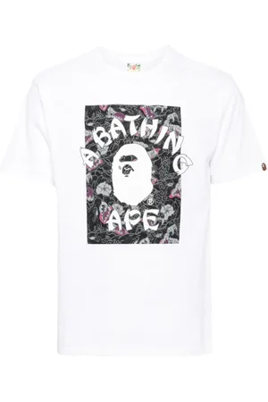 A Bathing Ape Japanese tattoo camo on college-T-shirt
