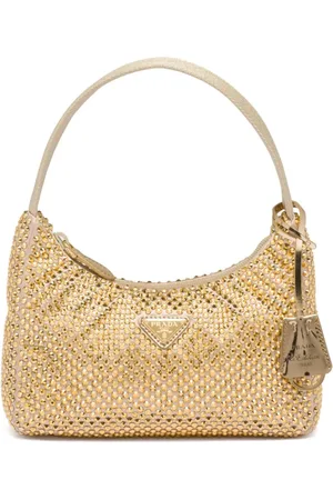 Prada Lille krystaludsmykket Hobo skuldertaske