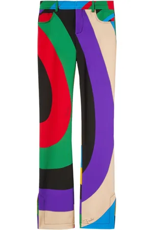 Puccini Cropped bukser med kontrastkant og Iride-tryk