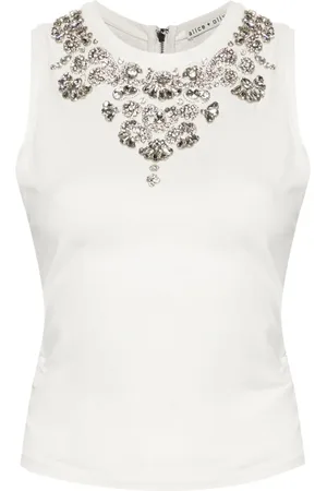 ALICE+OLIVIA Tanktop med rhinstens-udsmykning