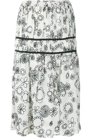 Comme des Garçons Blomstret nederdel med samledetalje