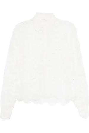 ERMANNO SCERVINO Cropped skjorte med blondedetalje