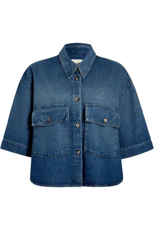 Khaite Denimskjorte med korte ærmer