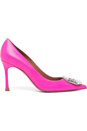 Amina Muaddi Camelia 100mm pumps med krystaludsmykning